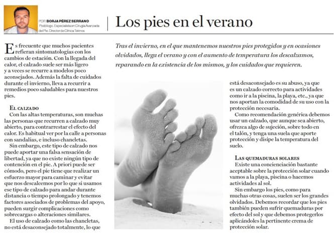 Podología clínica Teknos en Ourense y Ribadavia
